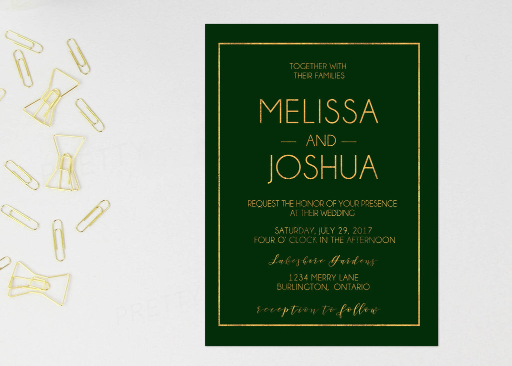 gold wedding invitation
