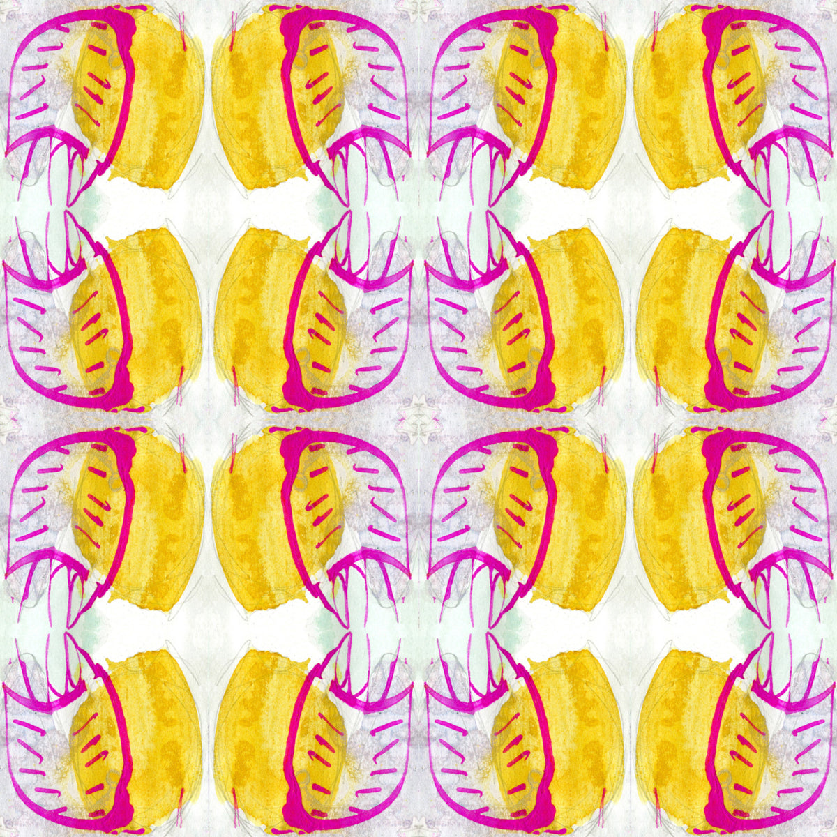 Digitally Printed Fabric Pattern Lesson No 2 Color Mustard
