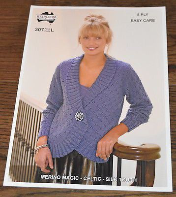 #077 Debbie Bliss /"Leaf Stitch Sweater/" 4-Ply Jumper Knitting Pattern Leaflet
