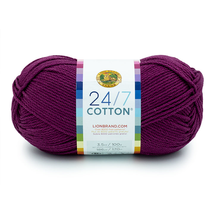 Lion Brand 24/7 Cotton 100% Cotton, 100g, 10-Ply | KNITTING CO.