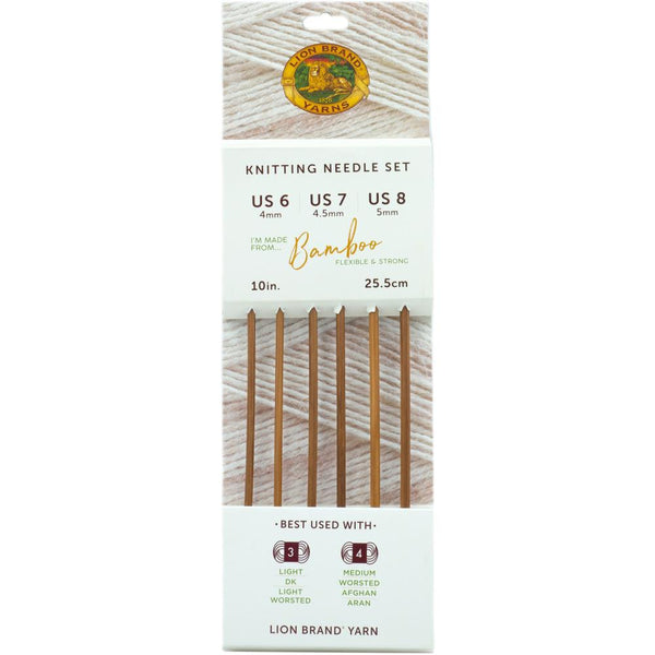 LION BRAND Bamboo Crochet Hooks Sizes J-10 6mm K-10.5 6.5mm N-13 9mm 3  piece set