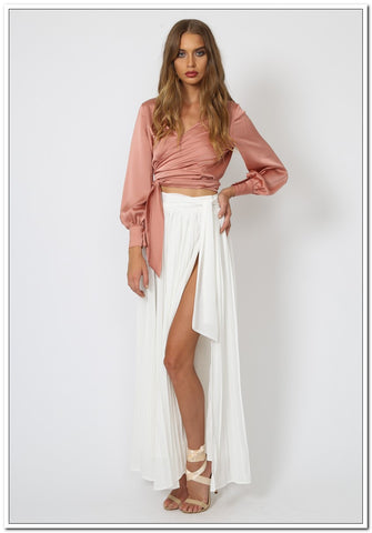 Taromina Wrap Top - Blush - FashionLife
 - 2