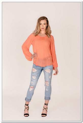 Amelie Top - Coral - FashionLife
 - 1