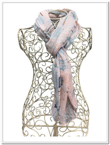 Fashion Scarf - Pink with metallic silver print - gorgeous!