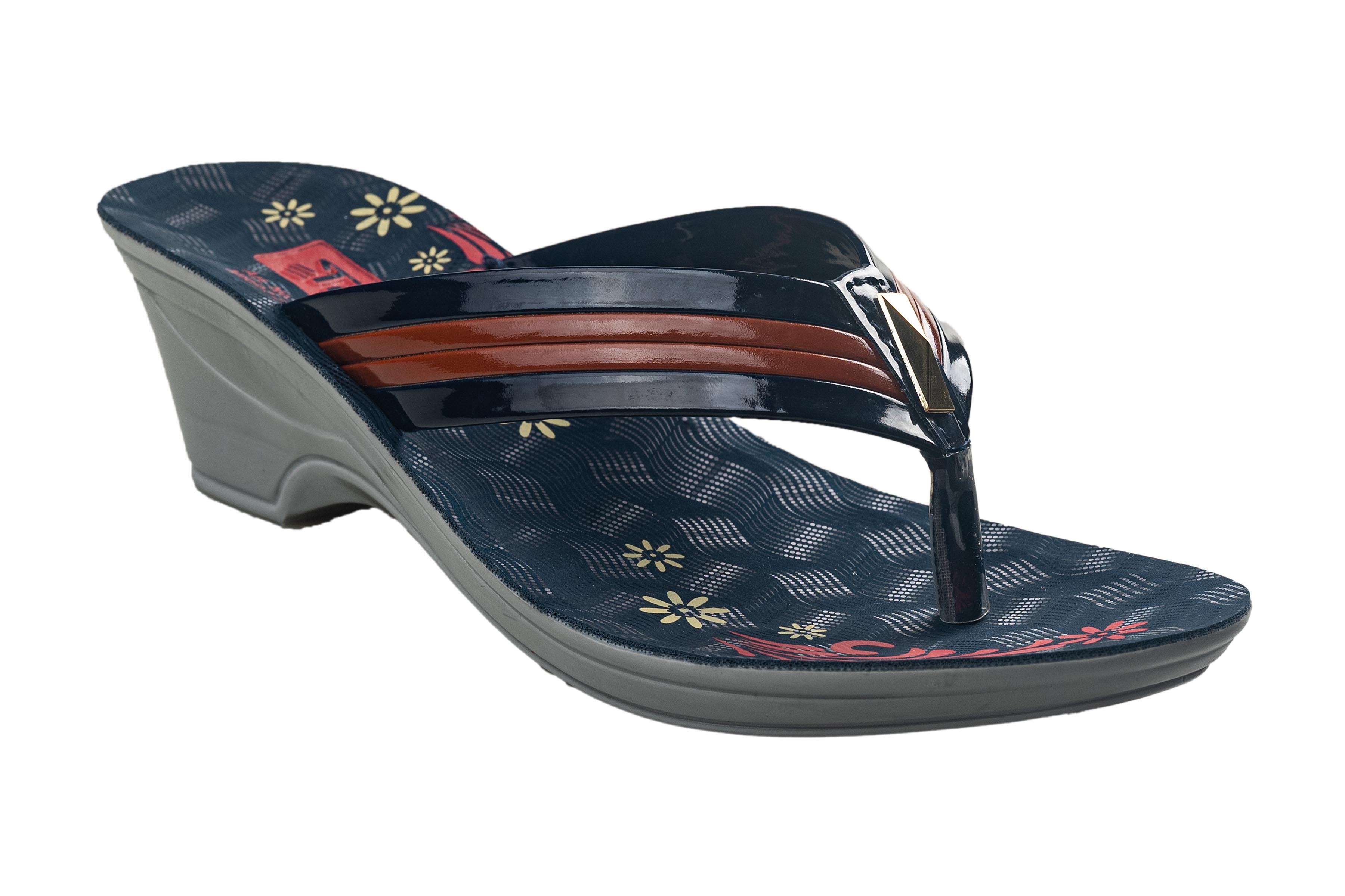 Sindhi Footwear Women`s Golden Rexin Ethnic Sandals