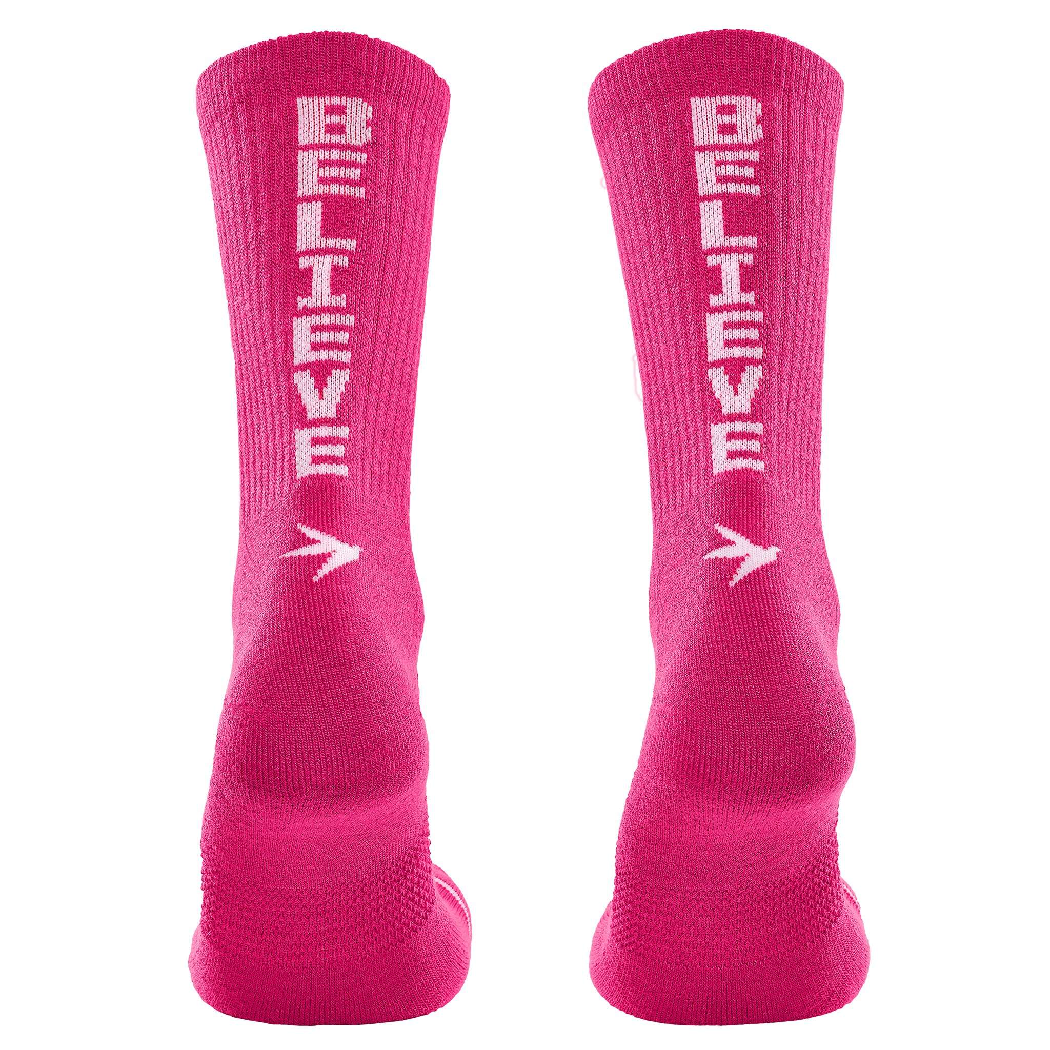 pink athletic crew socks