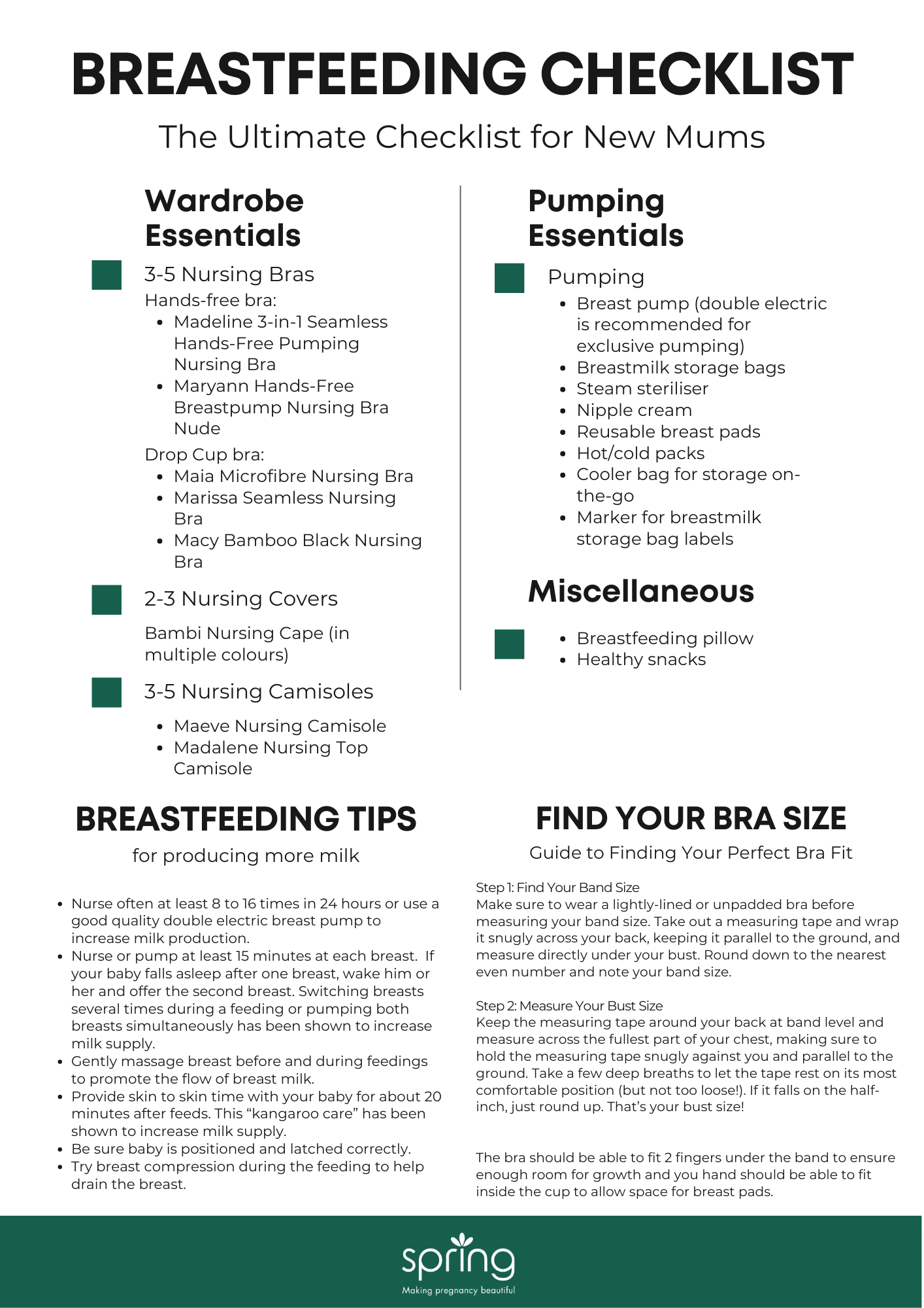 Nursing Bra Ultimate Bra and Breastfeeding Guide - Spring Maternity SG