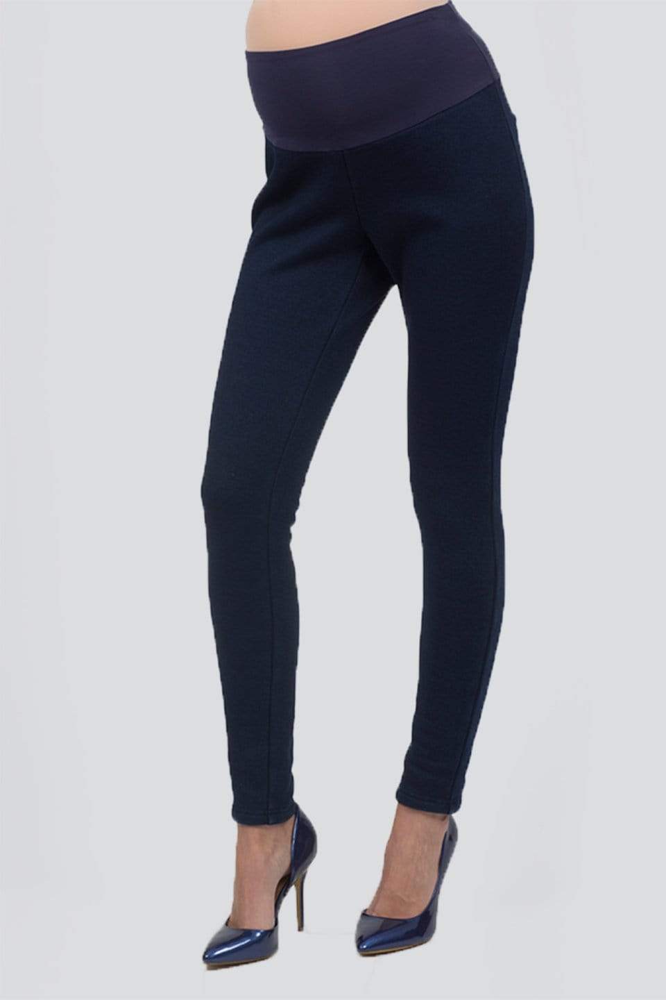 Straight Cut Ponti Maternity Work Pants - Black & Navy