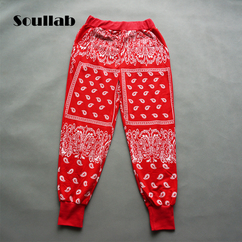 red bandana joggers mens