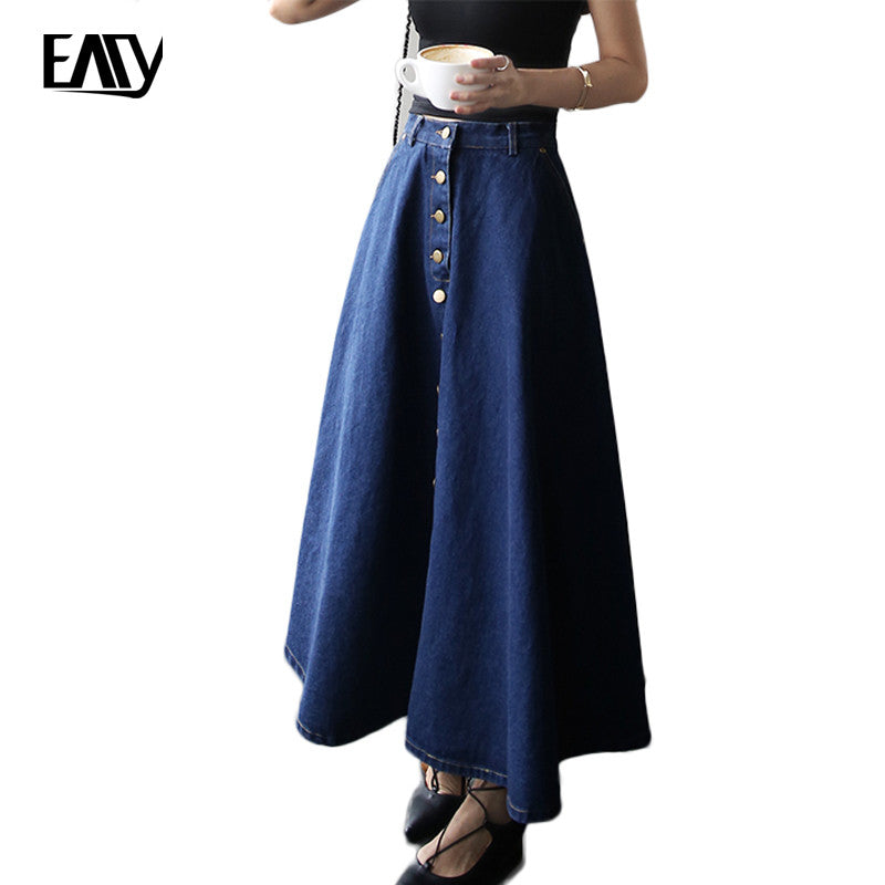 long maxi jean skirt