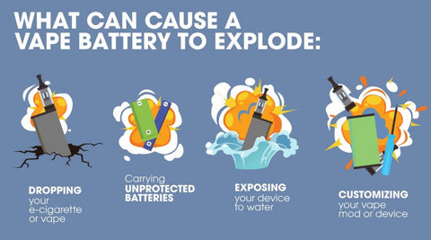 what causes a vape battery to explode