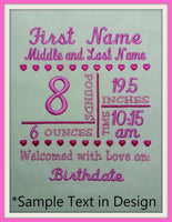 Download Birth Announcement Templates A Stitch In Time Embroidery Designs