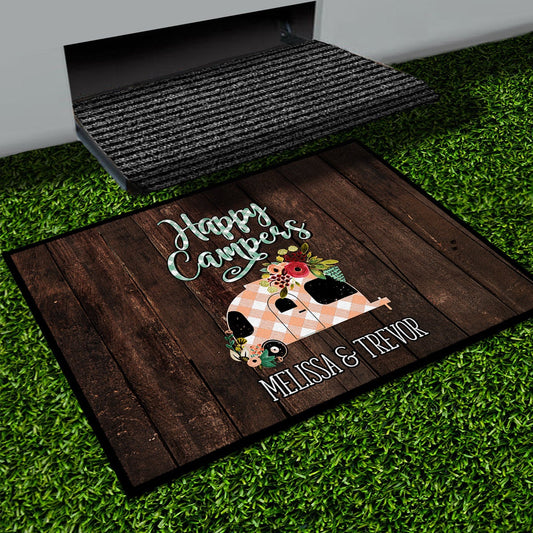 Custom Camper Door Mats, Door Mat Happy Camper