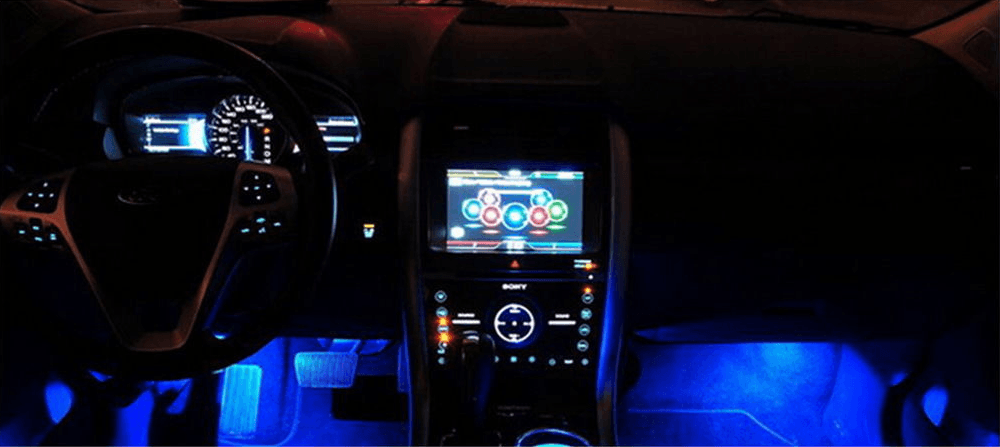 Blue Led Interior Decorative Mood Ambient Lighting Kit 12 Volts