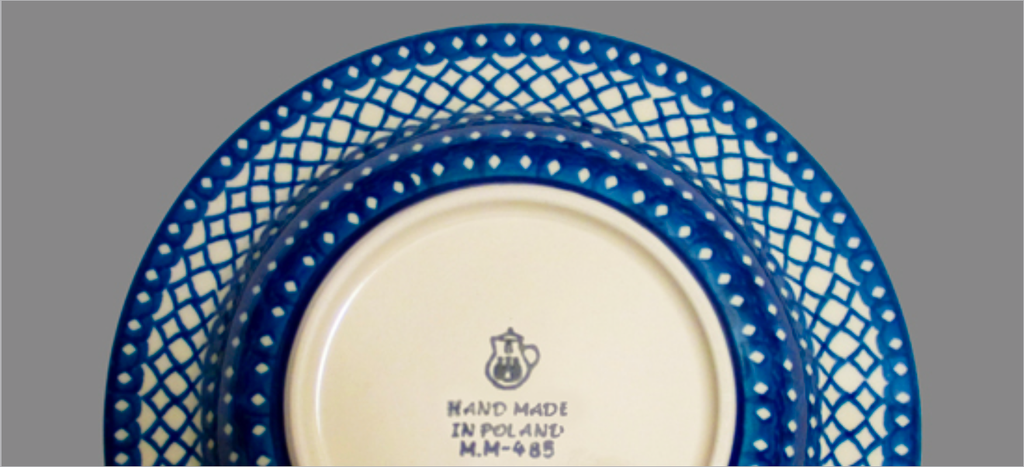 hand painted blue and white plate