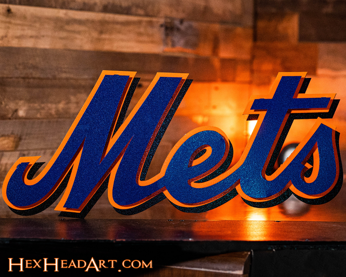 New York Mets Metal Wall Art | Hex Head Art