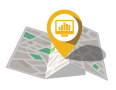 Data pinpoint on a map