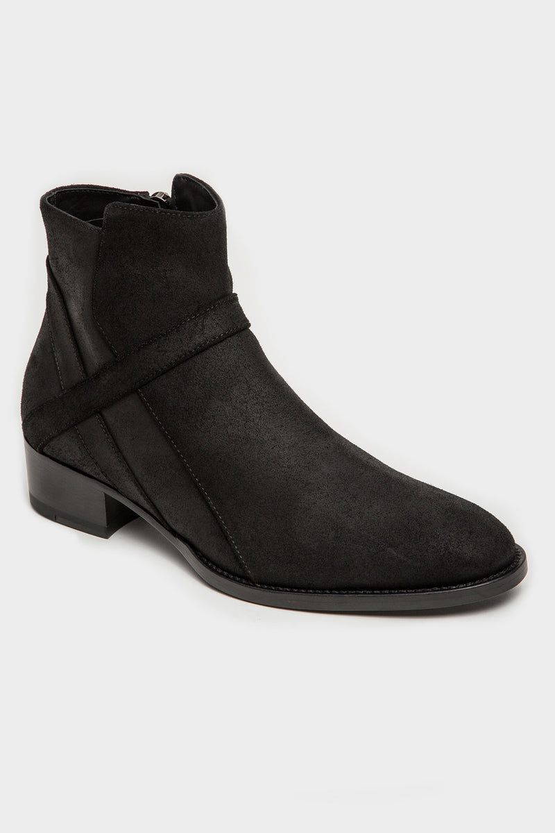 Bowie Mid - Black Oiled Suede - Grand Voyage