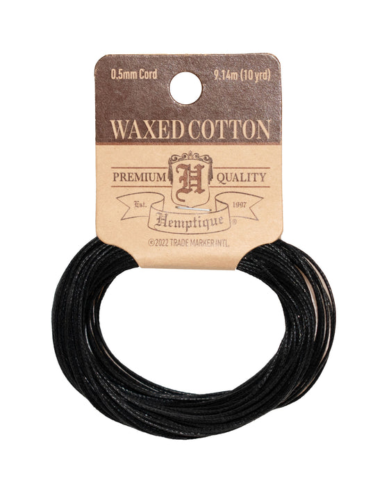 2MM Wax Cotton Cord & Stringing Material, Black (75 Yards)