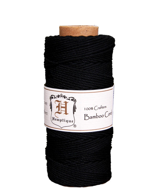 Black Waxed Cotton Cord, 2mm Thick x 75 Yards from S&S Worldwide