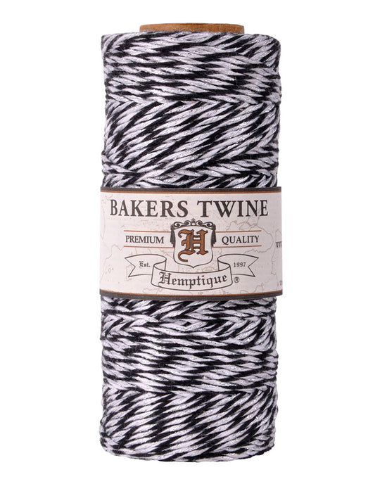 Craft Perfect - Striped Bakers Twine - Jet Black - (2mm/25m) - 9981E