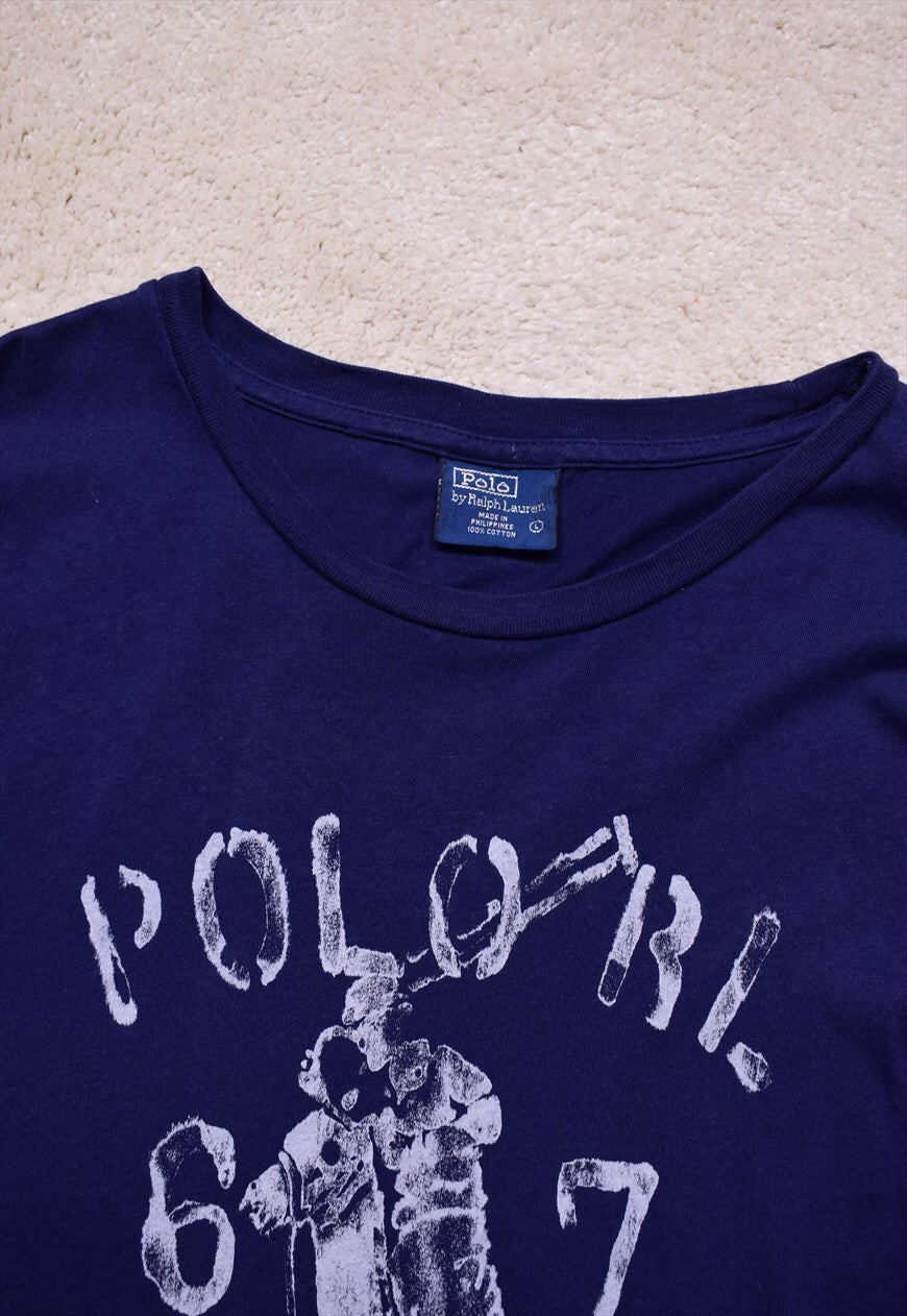 Vintage 90s Polo Ralph Lauren Blue Single Stitch T Shirt – NORTH