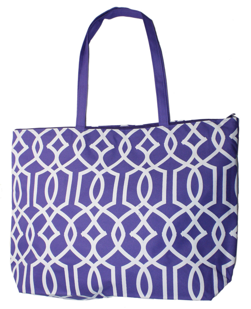 Bright Oversized Beach Tote Bag with Zippered Pocket – Ted and Jack