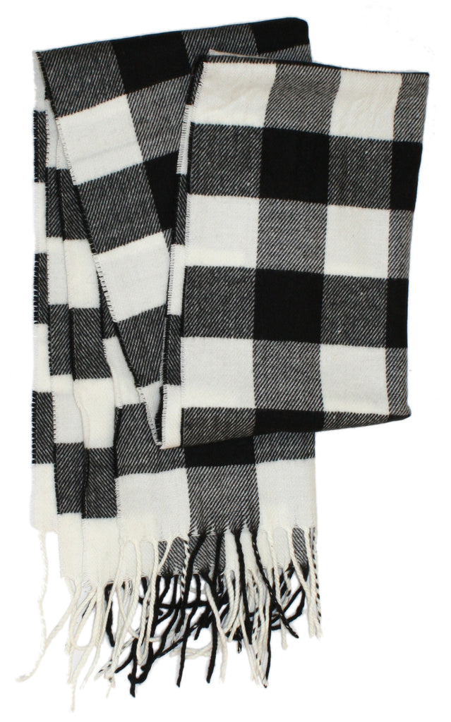 black white check scarf