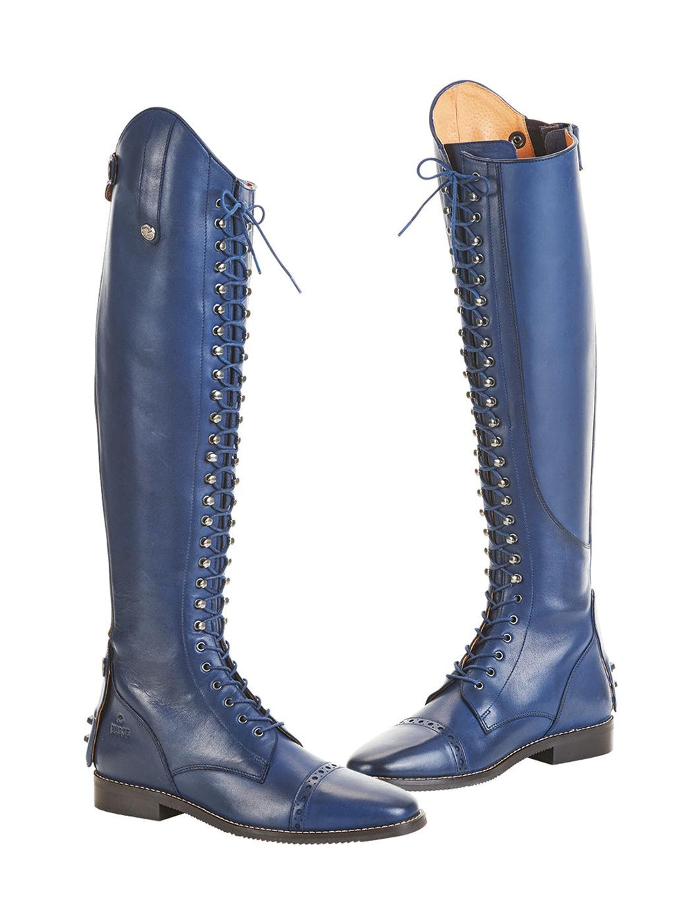 blue leather riding boots