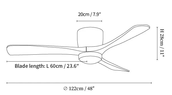 Nordic Wooden Ceiling Fan Ligh - Yiarolight