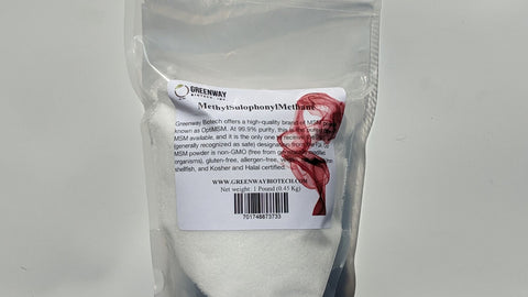 greenway biotech msm powder methylsulfonylmethan in clear bag