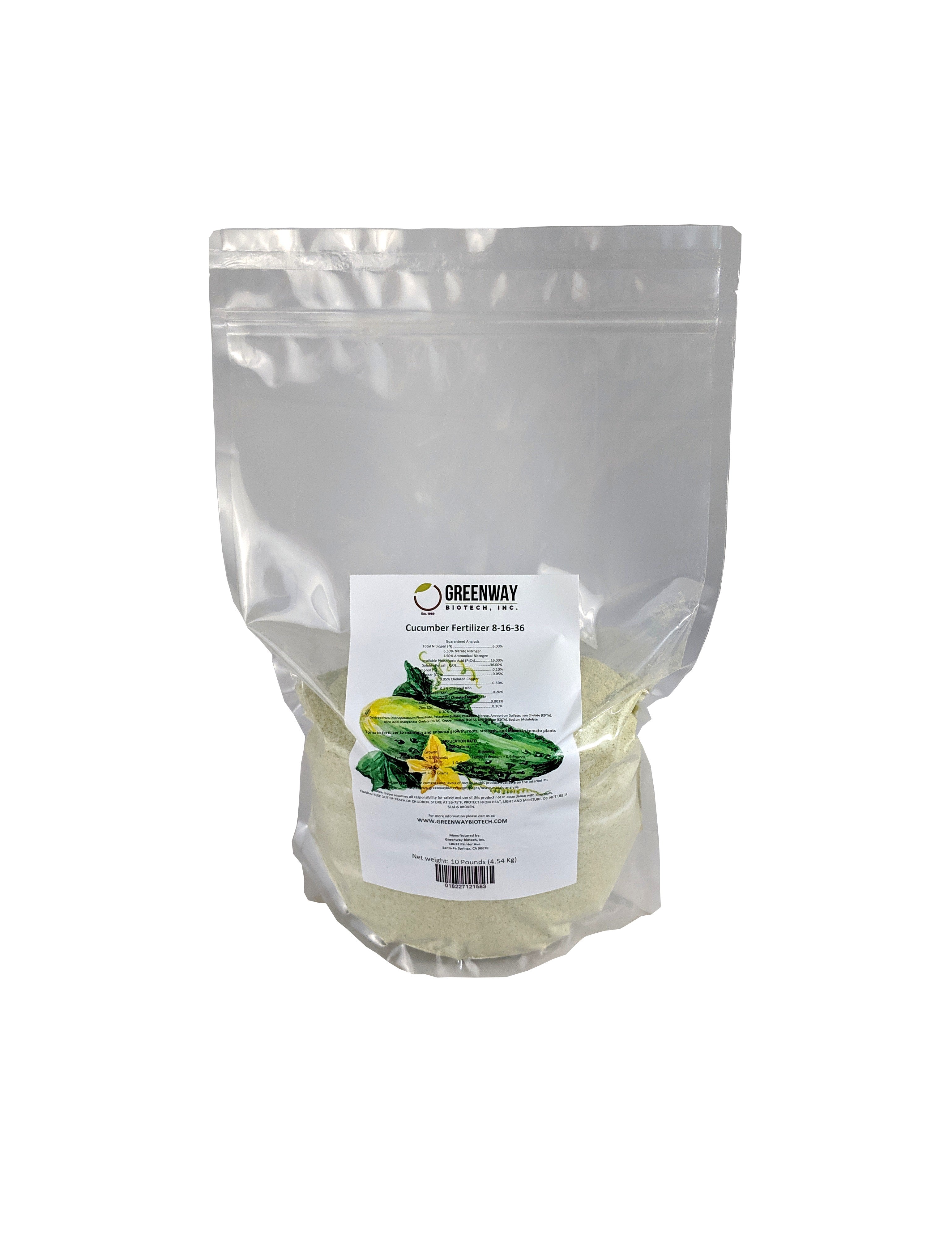 Water Soluble Cucumber Fertilizer 8 16 36 Hydroponic Soil