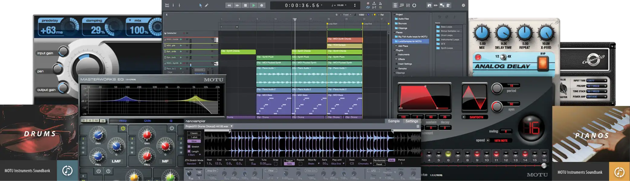 Collection of digital audio workstations and music production software for MOTU M-Series Audio Interface