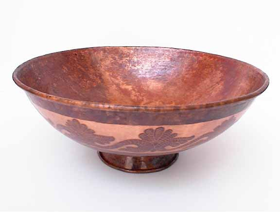 Above Counter Copper Vessel Sink with Small Pedestal ...