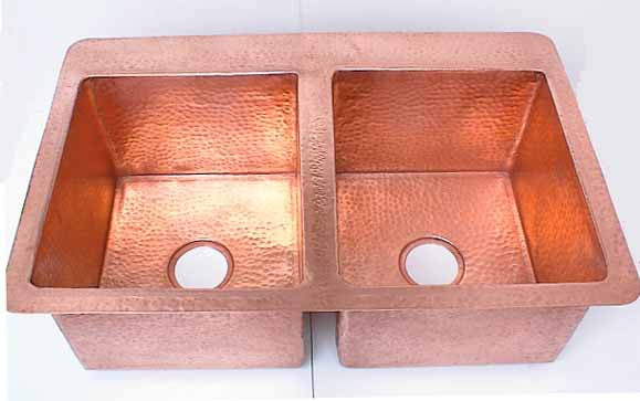 Copper Double Copper Kitchen Sink Washed Shiny Finish Mexican Copper   46ef47fecf39f3de6534f1ee0e9f9291 