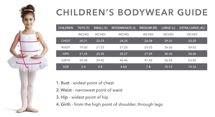 Capezio Child Leotard Size Chart – Dancer's Wardrobe