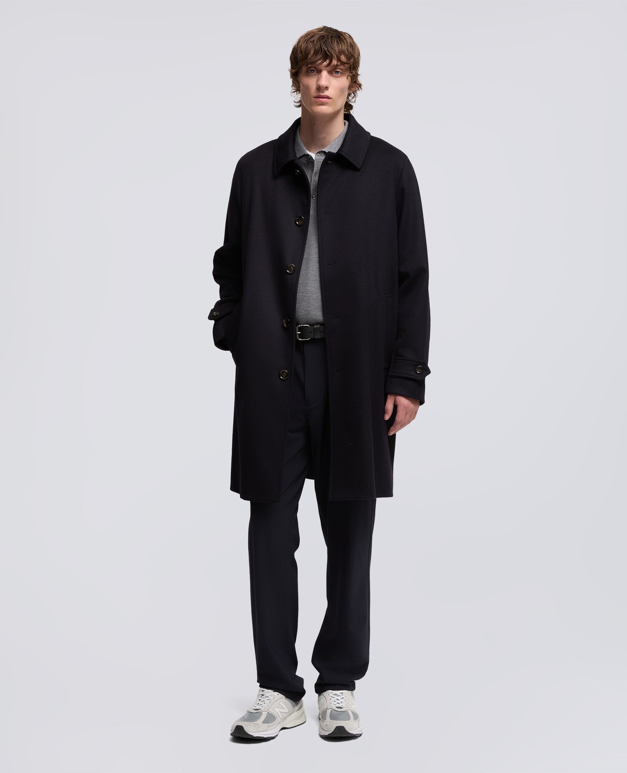 Aspesi Virgin Wool And Alpaca Pascal Coat In Blue