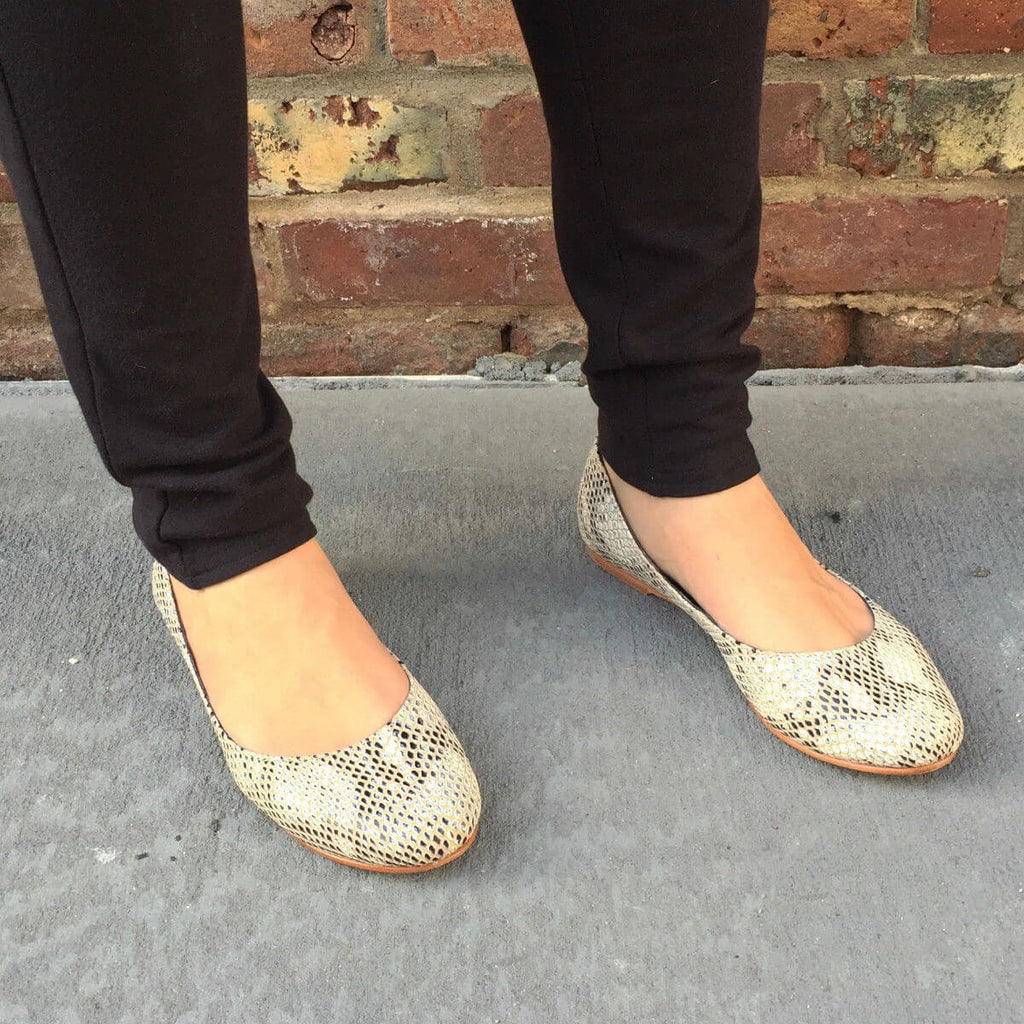 snakeskin flats