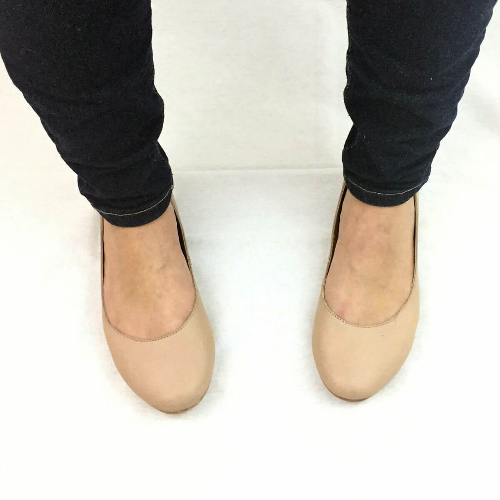 nude leather flats