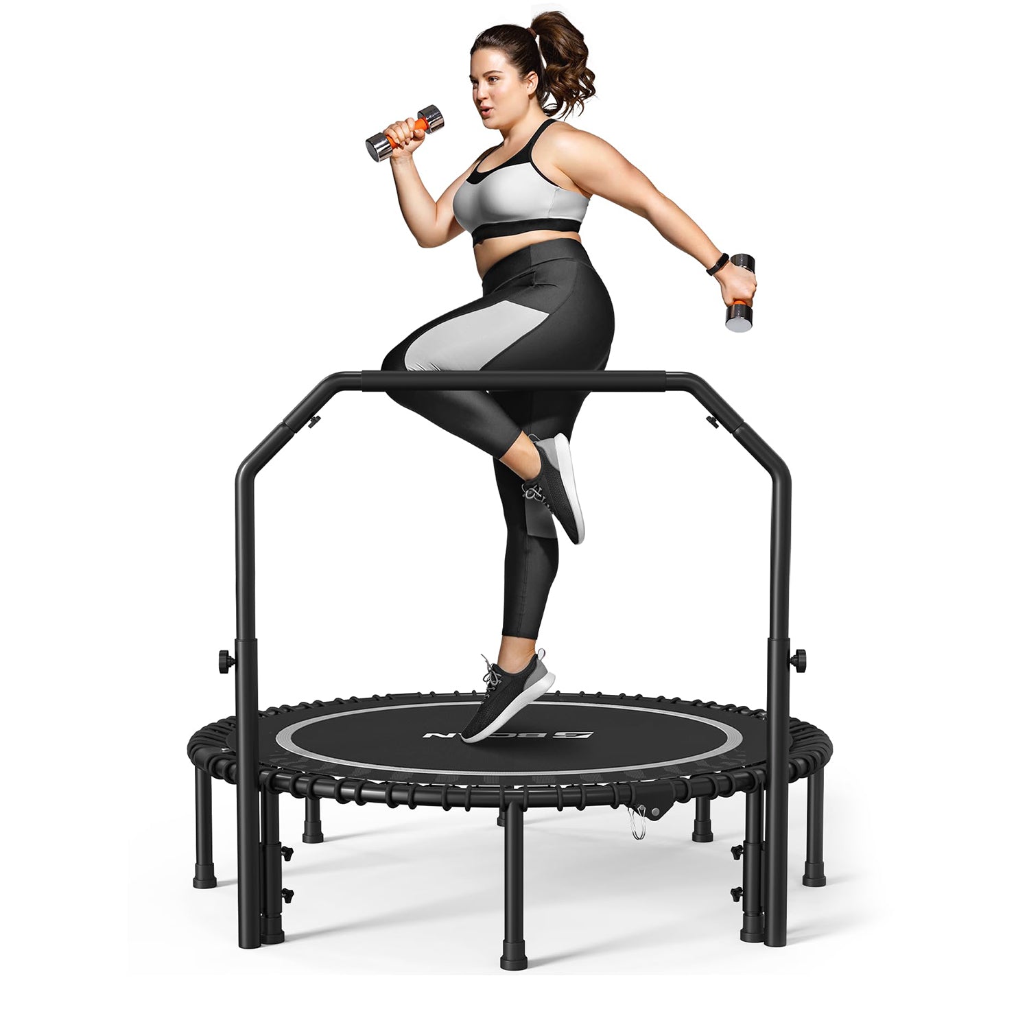 BCAN Foldable Mini Trampoline - Sliver/40Inch/450LBS - bcantrampolines product image