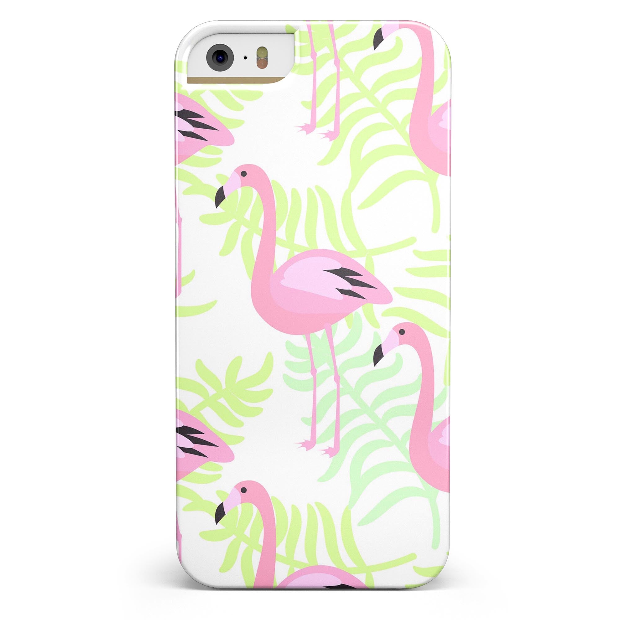 Flamingos Over Green Leaves iPhone 5/5s or SE INK-Fuzed Case
