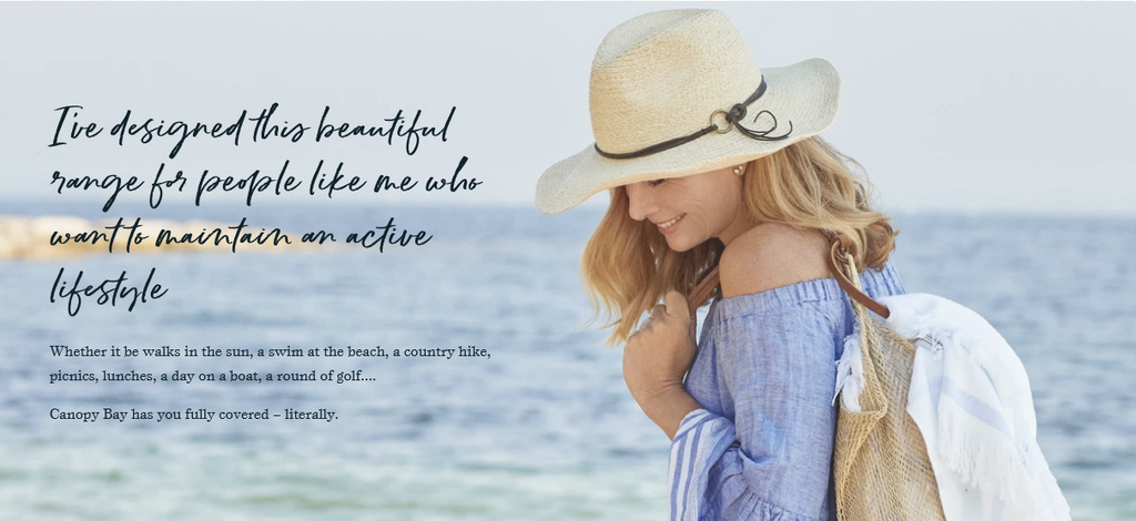 Canopy Bay by Deborah Hutton Sunt Hats for an active Lifestyle