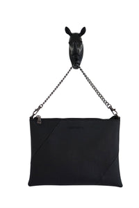 plain black clutch bag