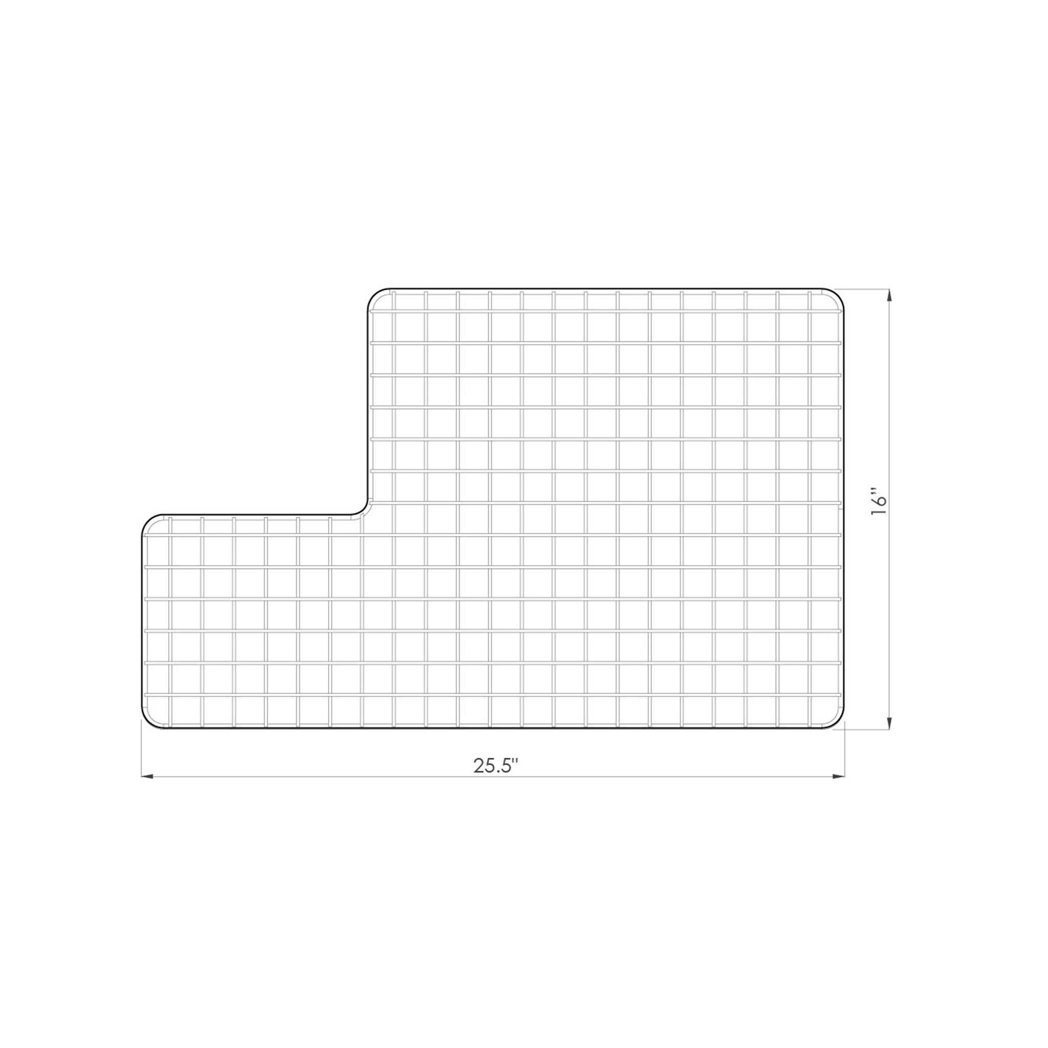 GRID 28" stainless steel sink grid left drain (GR5S28L) Create