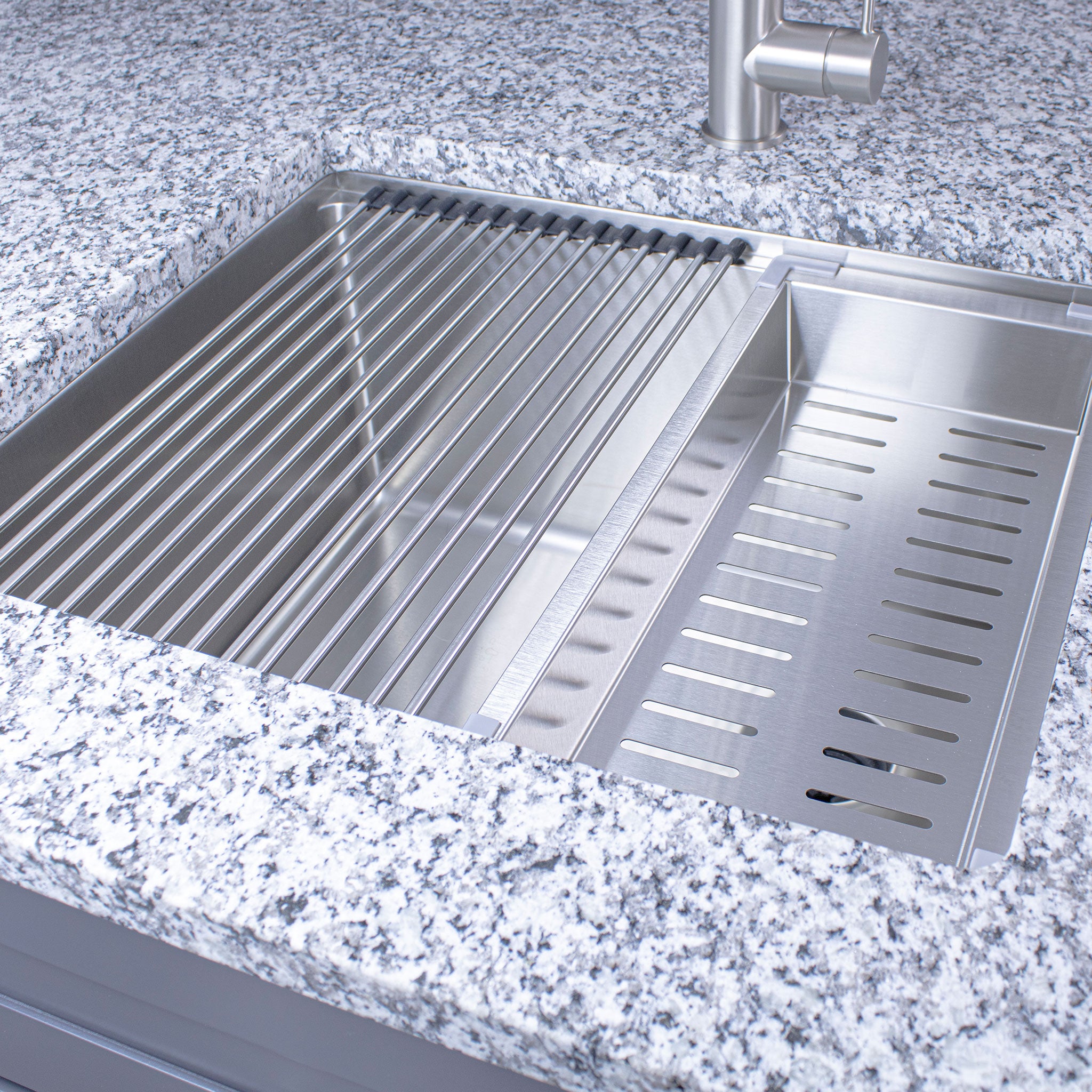 33 Workstation Sink - Offset Drain Right- Single Bowl (5LS33R) - Create  Good Sinks