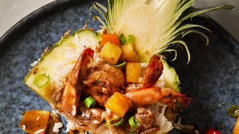 Jerk Shrimp and Pineapple Bowl