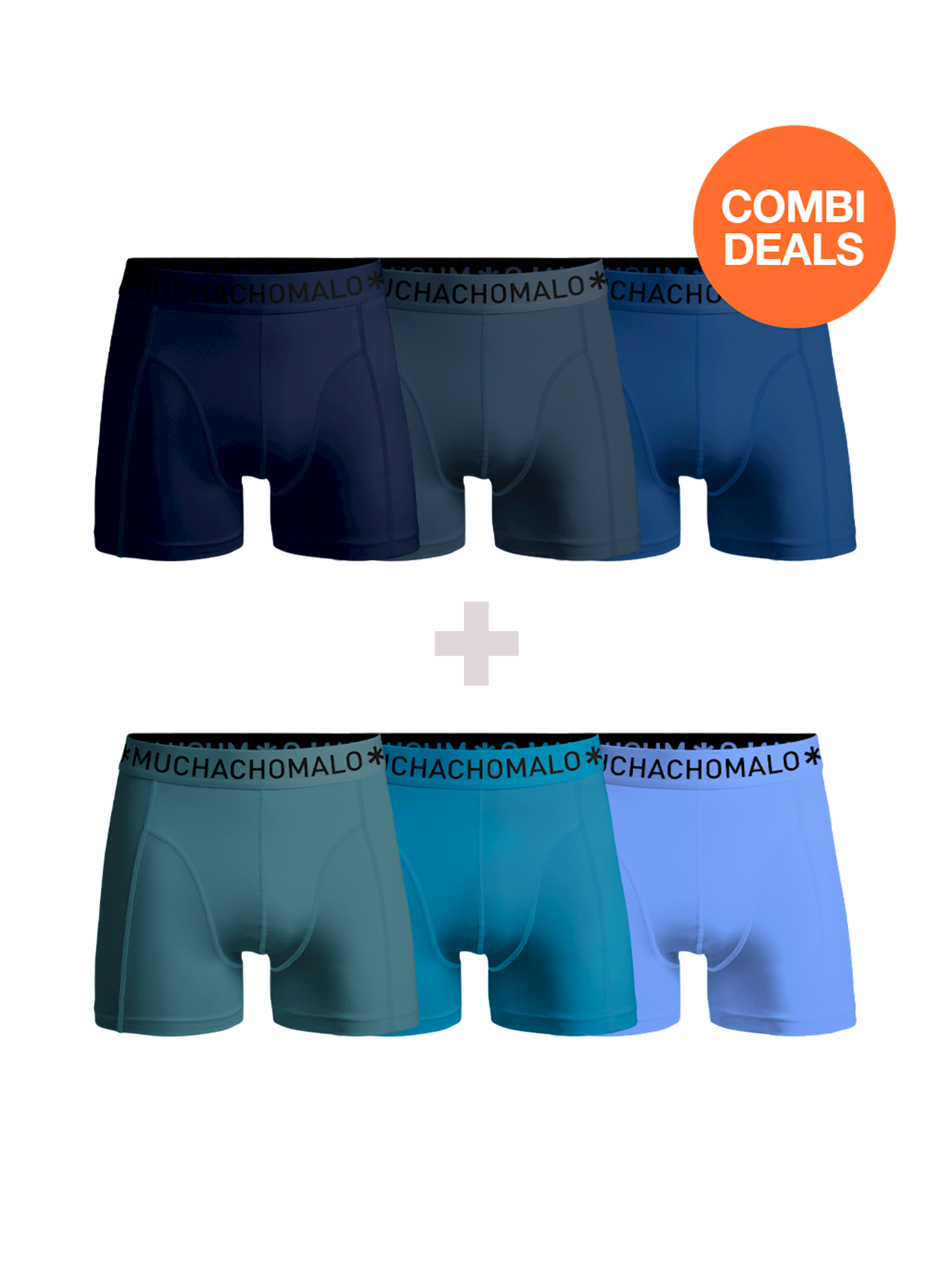 Heren 3+3-pack Boxershorts Effen