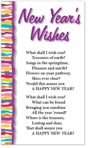 Poetry Card – New Year&#039;s Wishes – Moments With The Book