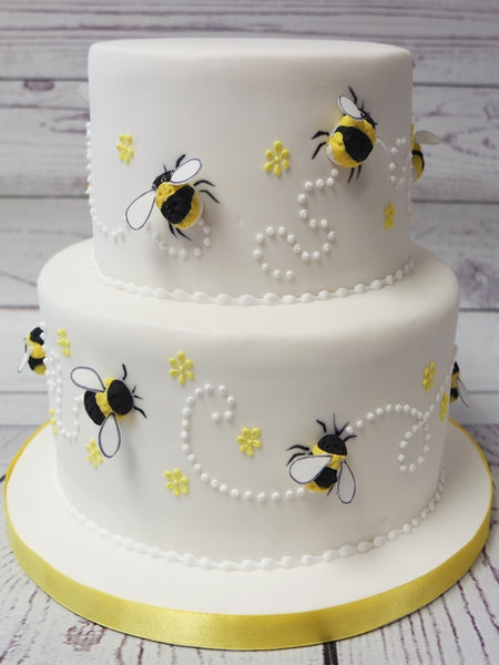 Crafty Cakes Exeter UK Bumble Bee Theme Wedding Cake