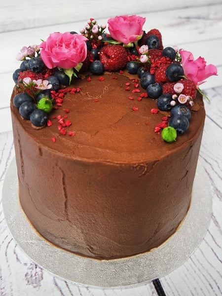 Crafty Cakes | Exeter | UK - Chocolate Fresh Fruit & Flower Cake